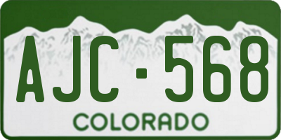 CO license plate AJC568