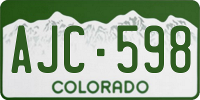 CO license plate AJC598