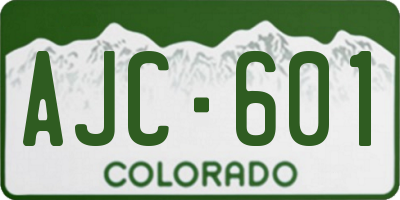 CO license plate AJC601
