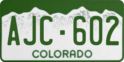 CO license plate AJC602