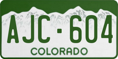 CO license plate AJC604