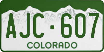 CO license plate AJC607