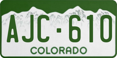 CO license plate AJC610