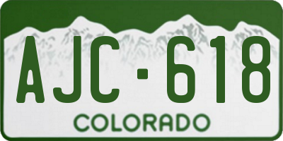 CO license plate AJC618