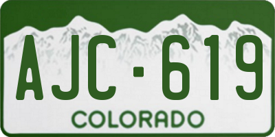 CO license plate AJC619