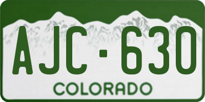 CO license plate AJC630