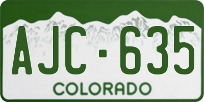 CO license plate AJC635
