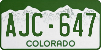 CO license plate AJC647