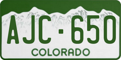 CO license plate AJC650