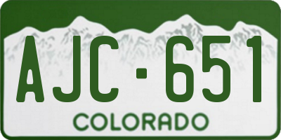 CO license plate AJC651