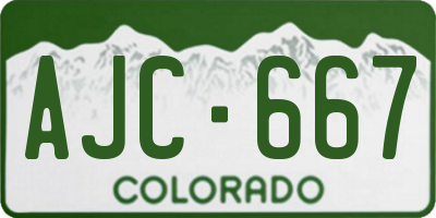 CO license plate AJC667