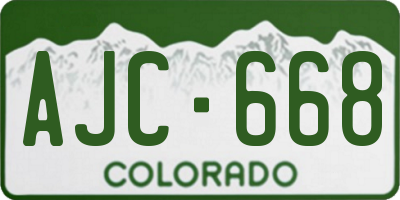CO license plate AJC668