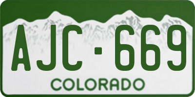 CO license plate AJC669