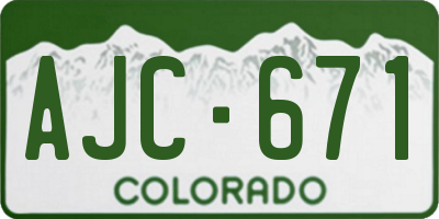 CO license plate AJC671