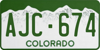CO license plate AJC674