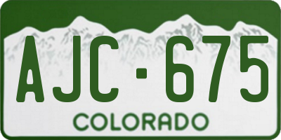 CO license plate AJC675