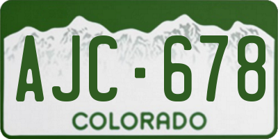 CO license plate AJC678