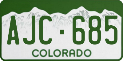 CO license plate AJC685