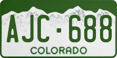 CO license plate AJC688