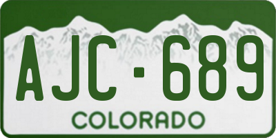 CO license plate AJC689