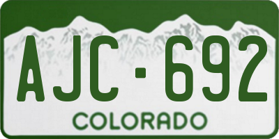 CO license plate AJC692