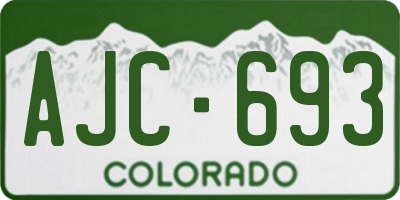 CO license plate AJC693