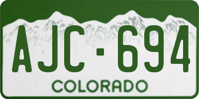 CO license plate AJC694