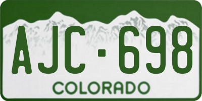 CO license plate AJC698