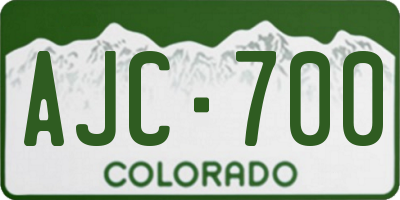 CO license plate AJC700