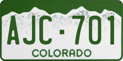 CO license plate AJC701