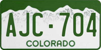 CO license plate AJC704