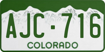 CO license plate AJC716