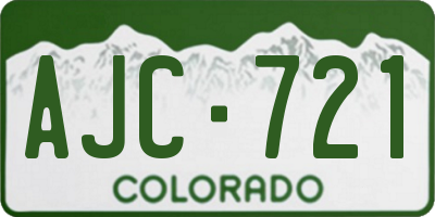 CO license plate AJC721