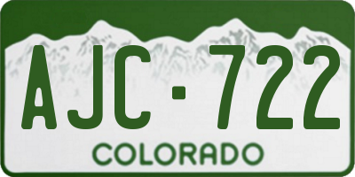 CO license plate AJC722