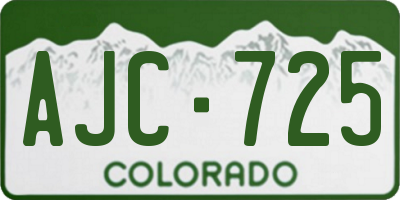 CO license plate AJC725