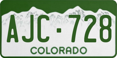 CO license plate AJC728