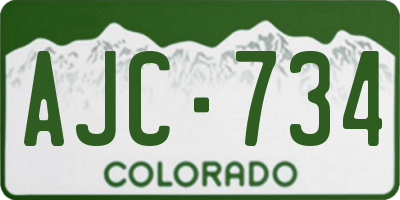 CO license plate AJC734