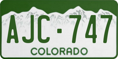 CO license plate AJC747