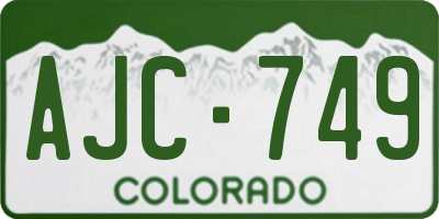 CO license plate AJC749