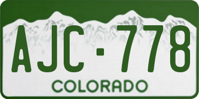 CO license plate AJC778