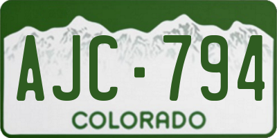 CO license plate AJC794