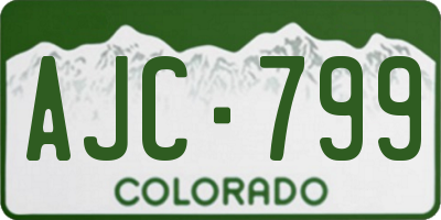 CO license plate AJC799