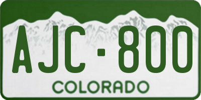 CO license plate AJC800