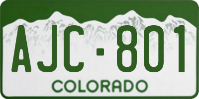 CO license plate AJC801
