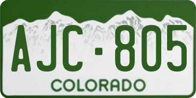 CO license plate AJC805