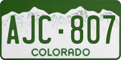 CO license plate AJC807