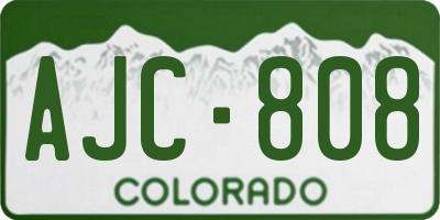 CO license plate AJC808