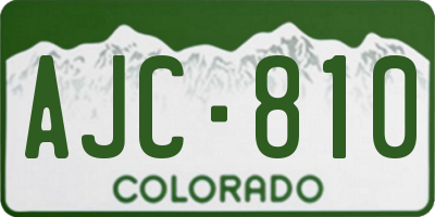 CO license plate AJC810