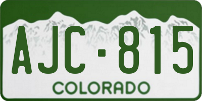 CO license plate AJC815