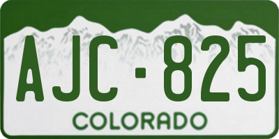 CO license plate AJC825